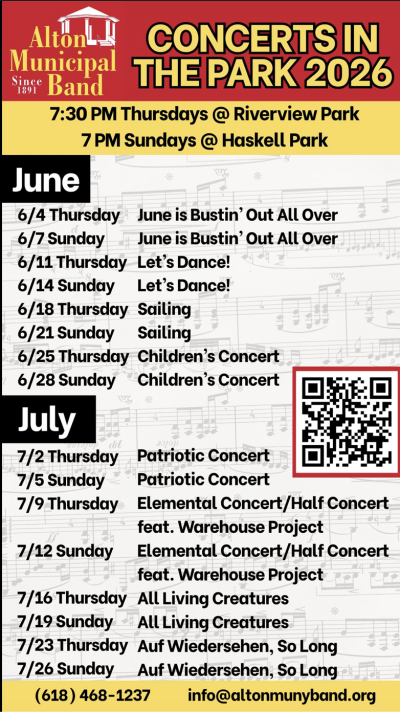 2026 Muny Band Season Calendar
